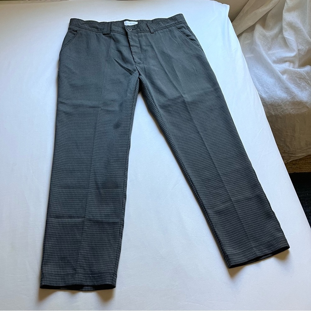 I LOVE UGLY grey plaid mens straight‎ leg trousers